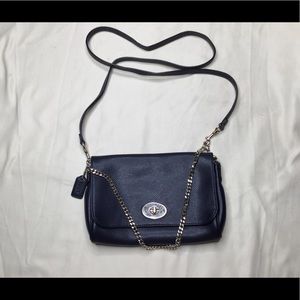 Coach F34604 Mini Ruby Navy Leather Crossbody